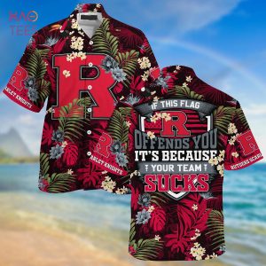 [LIMITED] Rutgers Scarlet Knights Summer Hawaiian Shirt And Shorts,  With Tropical Patterns For Fans