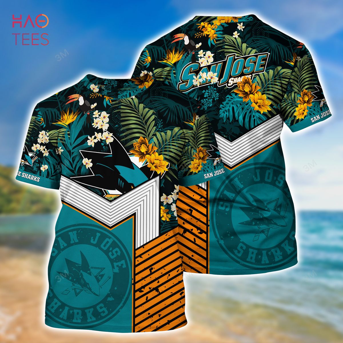 San Jose Sharks Retro NHL 3D Hawaiian Shirt And Shorts For Men And