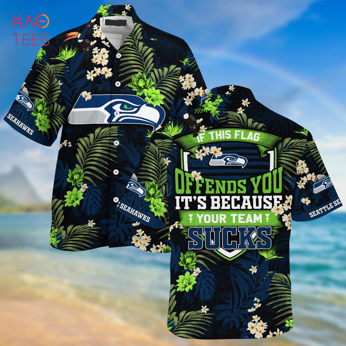 Seattle Seahawks NFL Us Flag Hawaiian Shirt Custom Summer Aloha