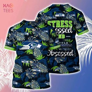 [LIMITED] Seattle Seahawks NFL-Summer Hawaiian Shirt And Shorts, Stress Blessed Obsessed For Fans