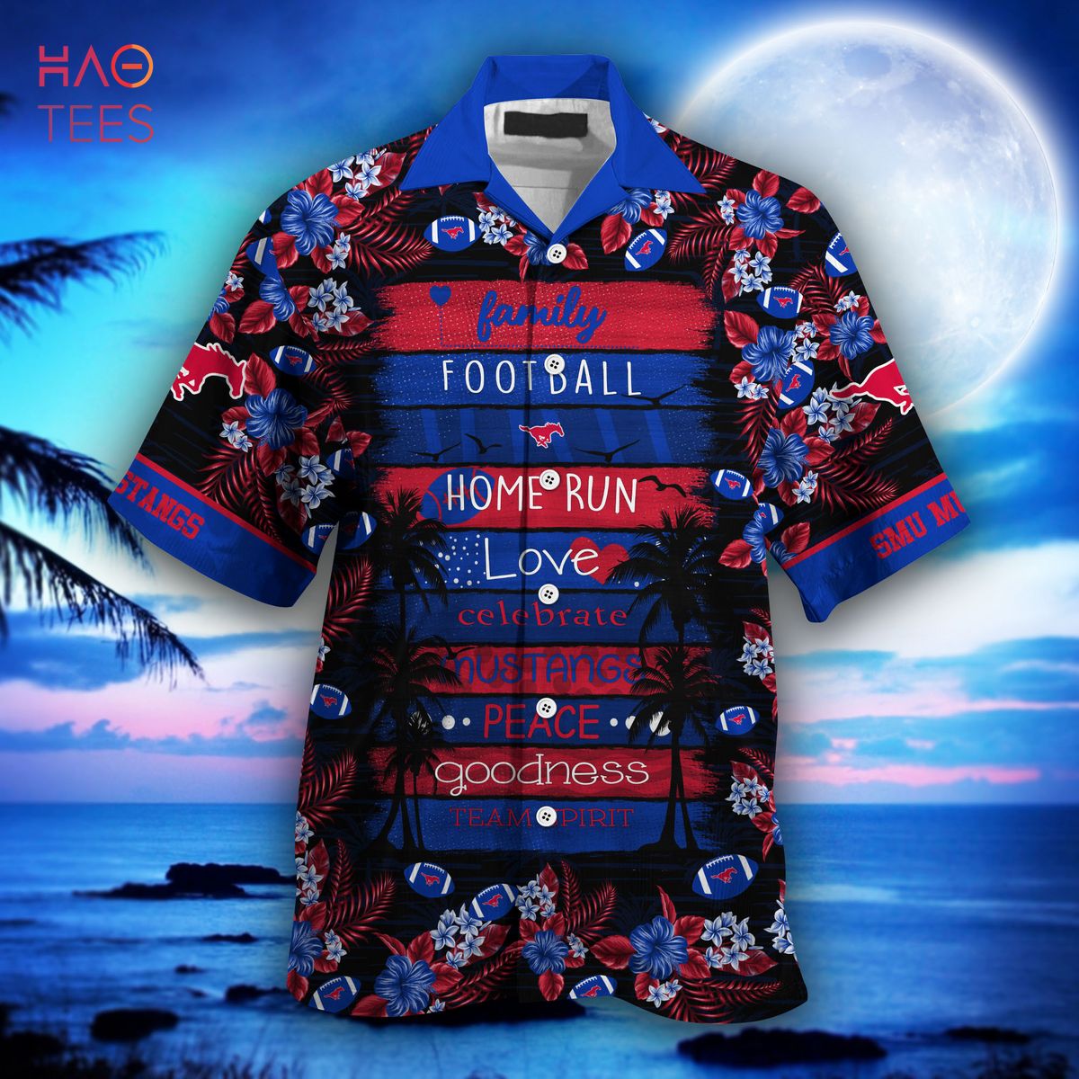 [LIMITED] SMU Mustangs Hawaiian Shirt, New Gift For Summer