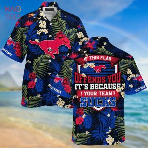 [LIMITED] SMU Mustangs Summer Hawaiian Shirt And Shorts,  With Tropical Patterns For Fans