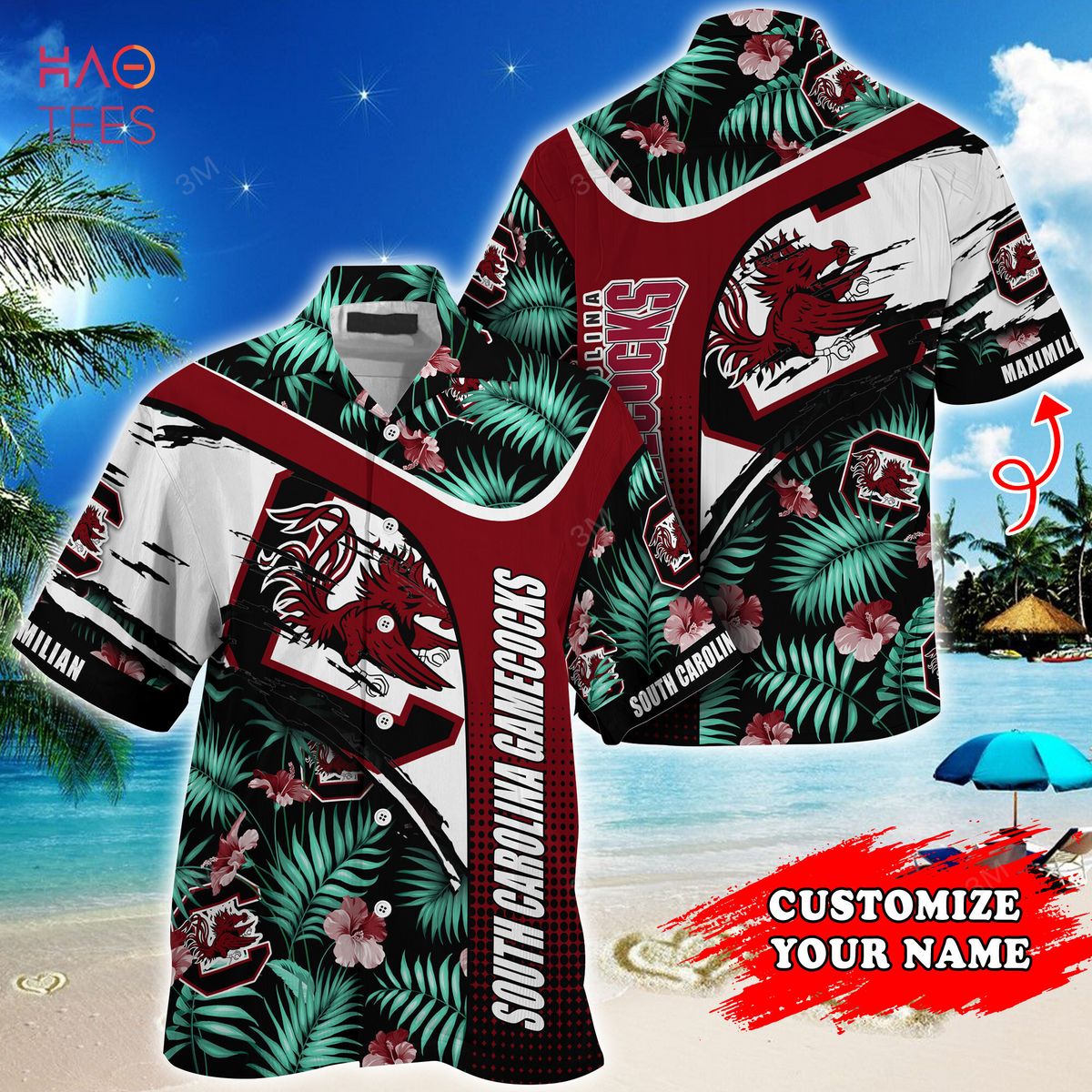 [LIMITED] South Carolina Gamecocks Customized Summer Hawaiian Shirt, With Tropical Pattern For Fans