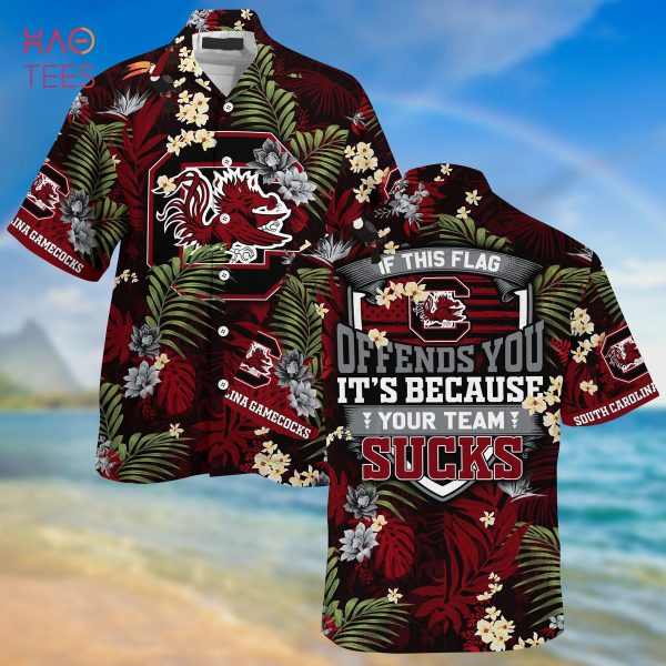 [LIMITED] South Carolina Gamecocks Summer Hawaiian Shirt And Shorts,  With Tropical Patterns For Fans