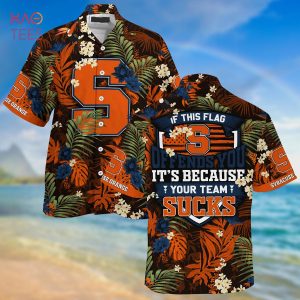 [LIMITED] Syracuse Orange  Summer Hawaiian Shirt And Shorts,  With Tropical Patterns For Fans