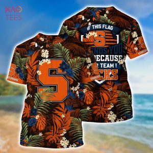 [LIMITED] Syracuse Orange  Summer Hawaiian Shirt And Shorts,  With Tropical Patterns For Fans