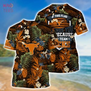 [LIMITED] Texas Longhorns  Summer Hawaiian Shirt And Shorts,  With Tropical Patterns For Fans