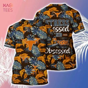 [LIMITED] Texas Longhorns  Summer Hawaiian Shirt And Shorts, Stress Blessed Obsessed For Fans