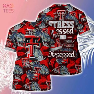 [LIMITED] Texas Tech Red Raiders Summer Hawaiian Shirt And Shorts, Stress Blessed Obsessed For Fans