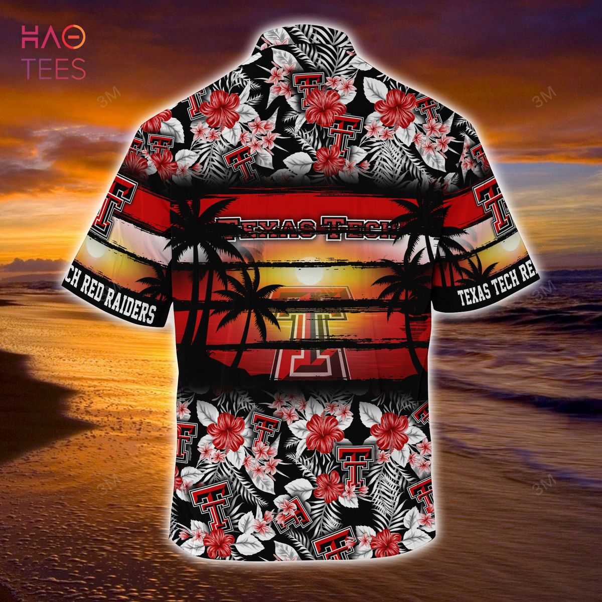 NCAA Texas Tech Red Raiders Flower Hawaiian Shirt 3D Shirt, Texas