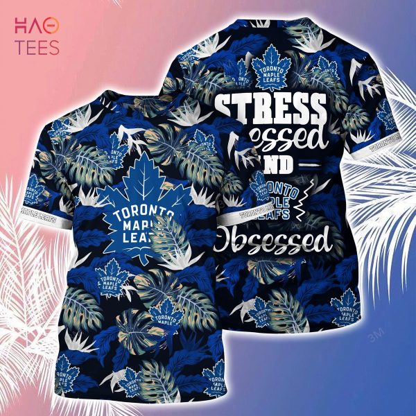 [LIMITED] Toronto Maple Leafs NHL-Summer Hawaiian Shirt And Shorts, Stress Blessed Obsessed For Fans