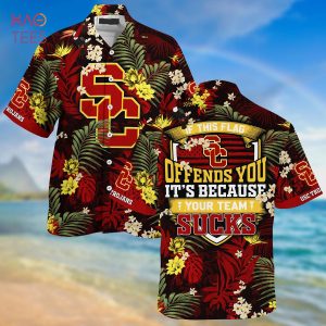 [LIMITED] USC Trojans Summer Hawaiian Shirt And Shorts,  With Tropical Patterns For Fans