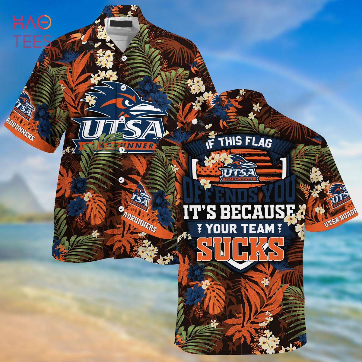[LIMITED] UTSA Roadrunners Summer Hawaiian Shirt And Shorts,  With Tropical Patterns For Fans
