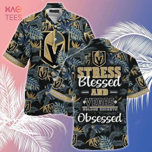 [LIMITED] Vegas Golden Knights NHL-Summer Hawaiian Shirt And Shorts, Stress Blessed Obsessed For Fans