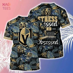 [LIMITED] Vegas Golden Knights NHL-Summer Hawaiian Shirt And Shorts, Stress Blessed Obsessed For Fans