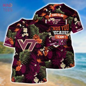 [LIMITED] Virginia Tech Hokies Summer Hawaiian Shirt And Shorts,  With Tropical Patterns For Fans