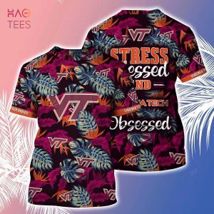 [LIMITED] Virginia Tech Hokies Summer Hawaiian Shirt And Shorts, Stress Blessed Obsessed For Fans
