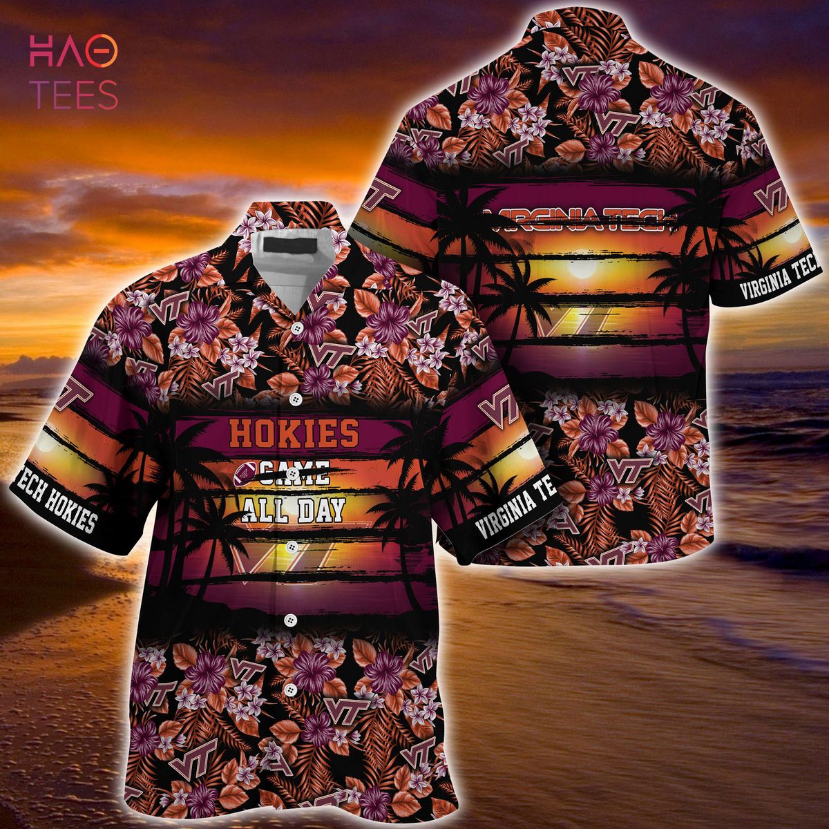 [LIMITED] Virginia Tech Hokies Summer Hawaiian Shirt, Floral Pattern For Sports Enthusiast This Year