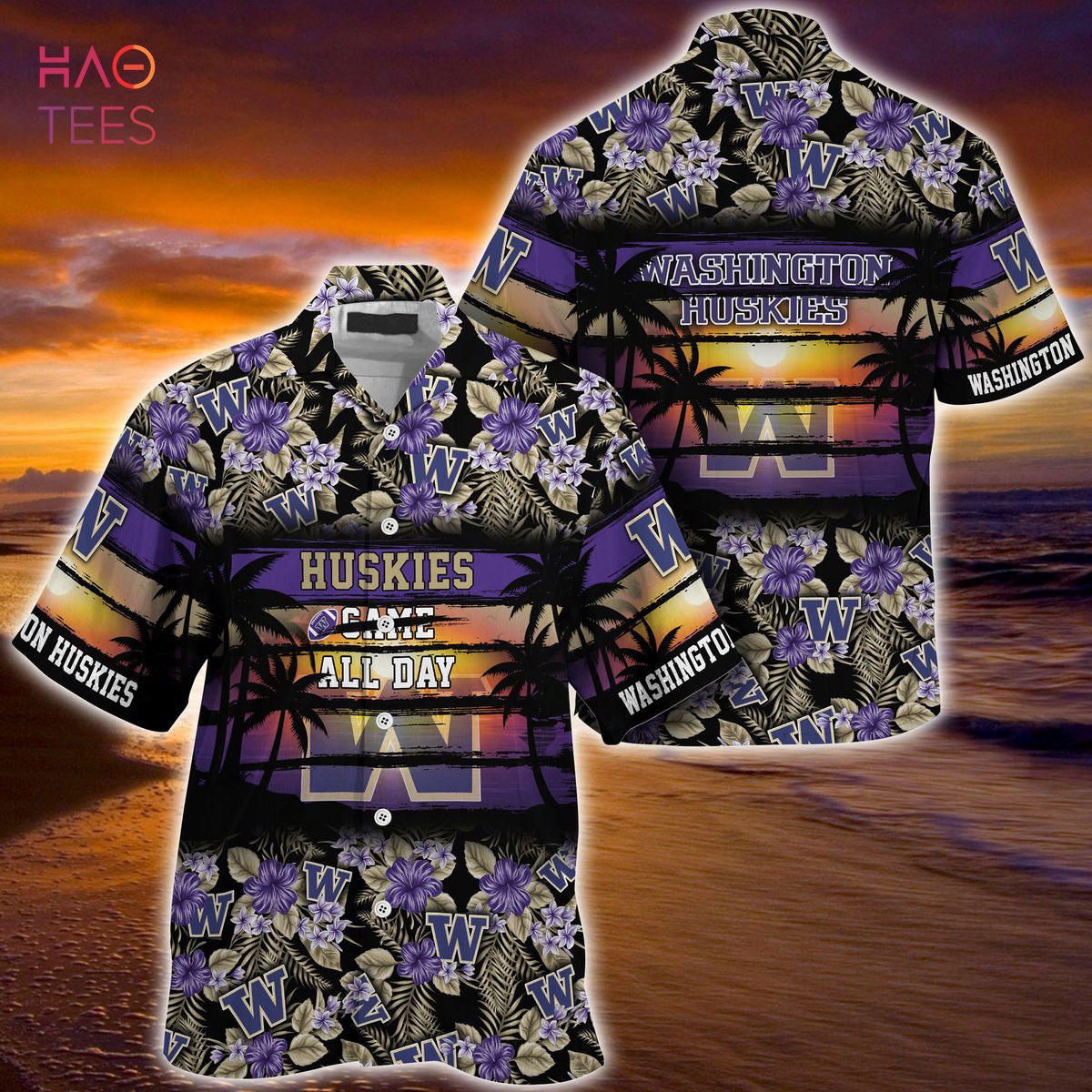 [LIMITED] Washington Huskies Summer Hawaiian Shirt, Floral Pattern For Sports Enthusiast This Year