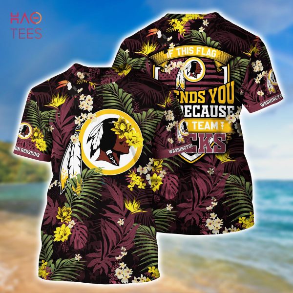 [LIMITED] Washington Redskins NFL-Summer Hawaiian Shirt And Shorts,  With Tropical Patterns For Fans