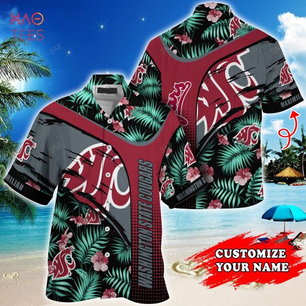 [LIMITED] Washington State Cougars Customized Summer Hawaiian Shirt, With Tropical Pattern For Fans