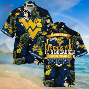 [LIMITED] West Virginia Mountaineers  Summer Hawaiian Shirt And Shorts,  With Tropical Patterns For Fans