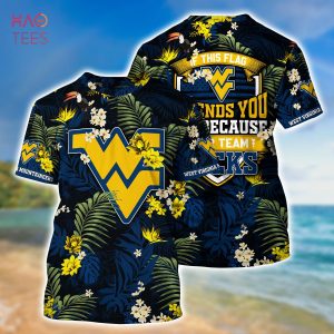 [LIMITED] West Virginia Mountaineers  Summer Hawaiian Shirt And Shorts,  With Tropical Patterns For Fans