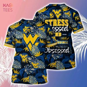 [LIMITED] West Virginia Mountaineers  Summer Hawaiian Shirt And Shorts, Stress Blessed Obsessed For Fans