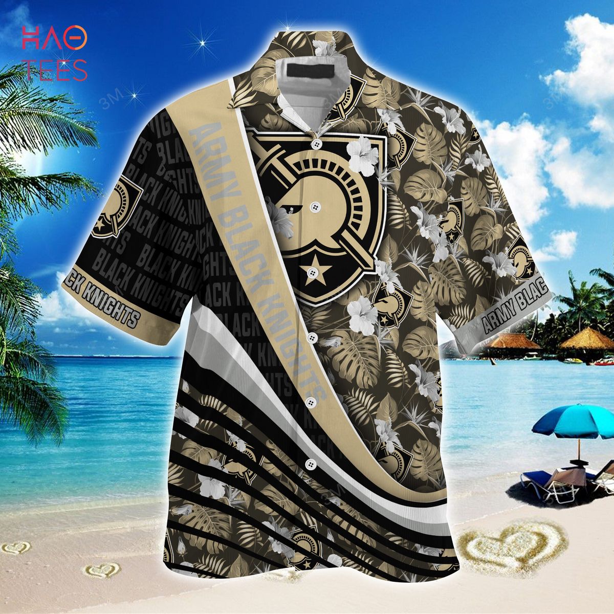 [TRENDING] Army Black Knights Summer Hawaiian Shirt, With Tropical Flower Pattern For Fans