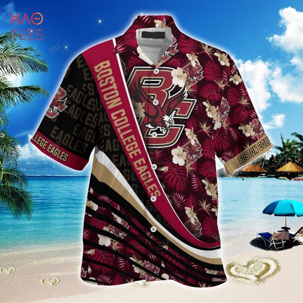 [TRENDING] Boston College Eagles Summer Hawaiian Shirt, With Tropical Flower Pattern For Fans