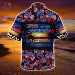 Buffalo Bills Hawaiian Shirt White Red Hibiscus Palm Leaf Buffalo Bills  Gift - Personalized Gifts: Family, Sports, Occasions, Trending