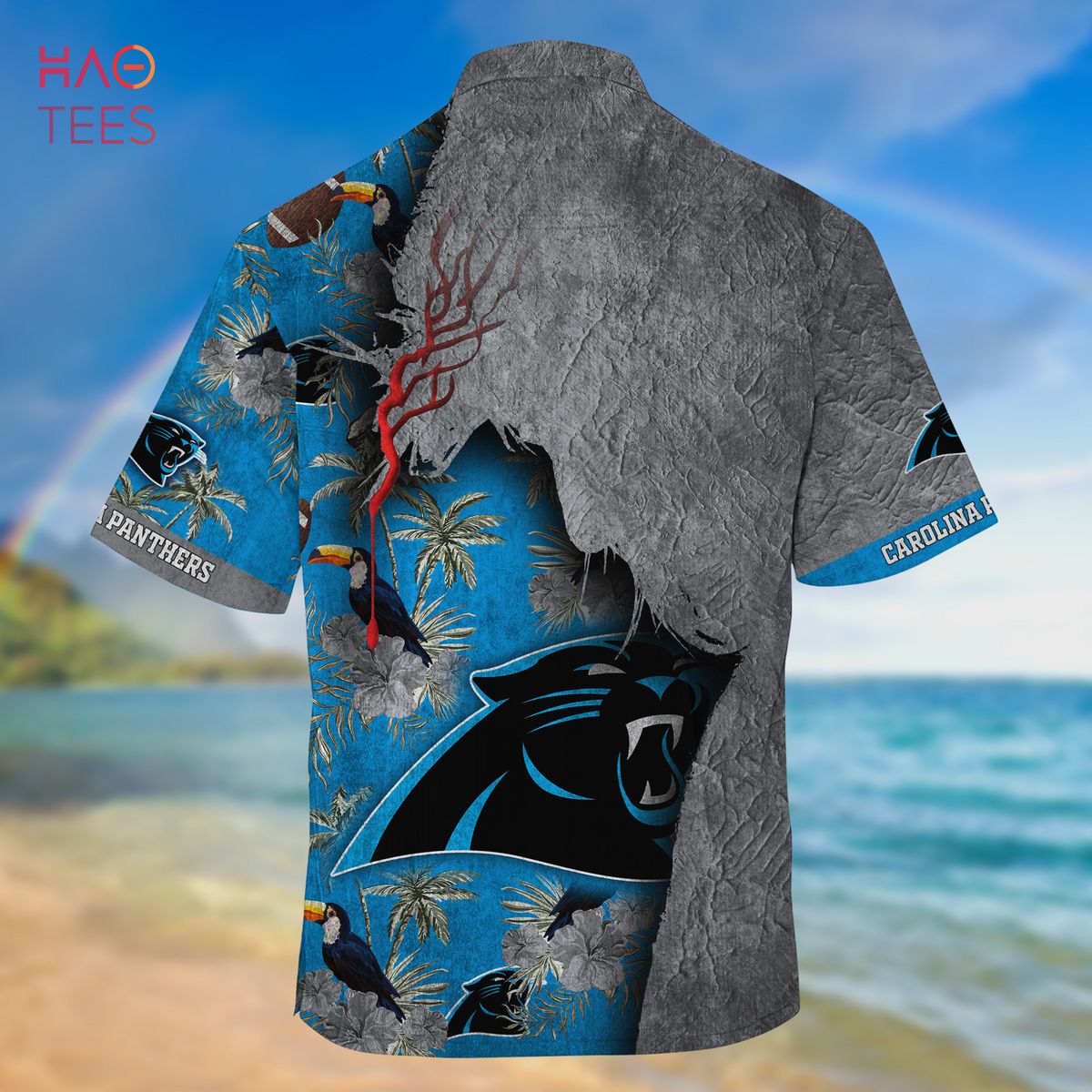 Carolina panthers Summer Short Sleeve Hawaiian Beach Shirt