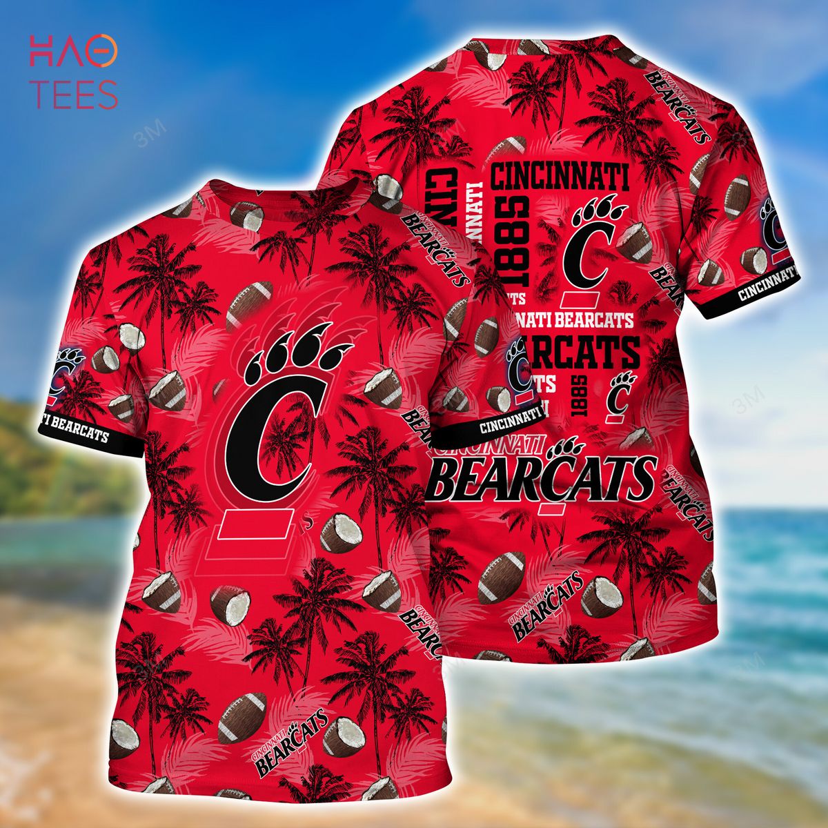 Cincinnati Bearcats NCAA Flower Button Up Hawaiian Shirt 3D Shirt