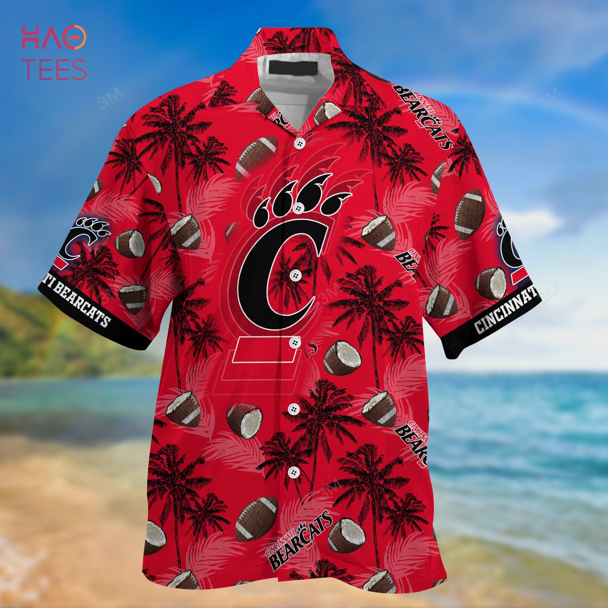 Cincinnati Bearcats NCAA Flower Custom Button Up Hawaiian Shirt 3D