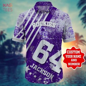 Personalized Colorado Rockies Baseball Full Printing Hawaiian Shirt - Purple  - Senprintmart Store