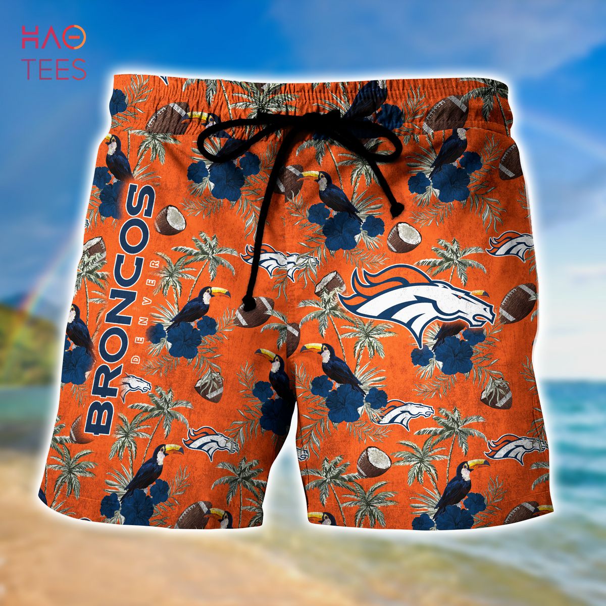 Denver Broncos Custom Name NFL Hawaiian Shirt And Shorts Gift For