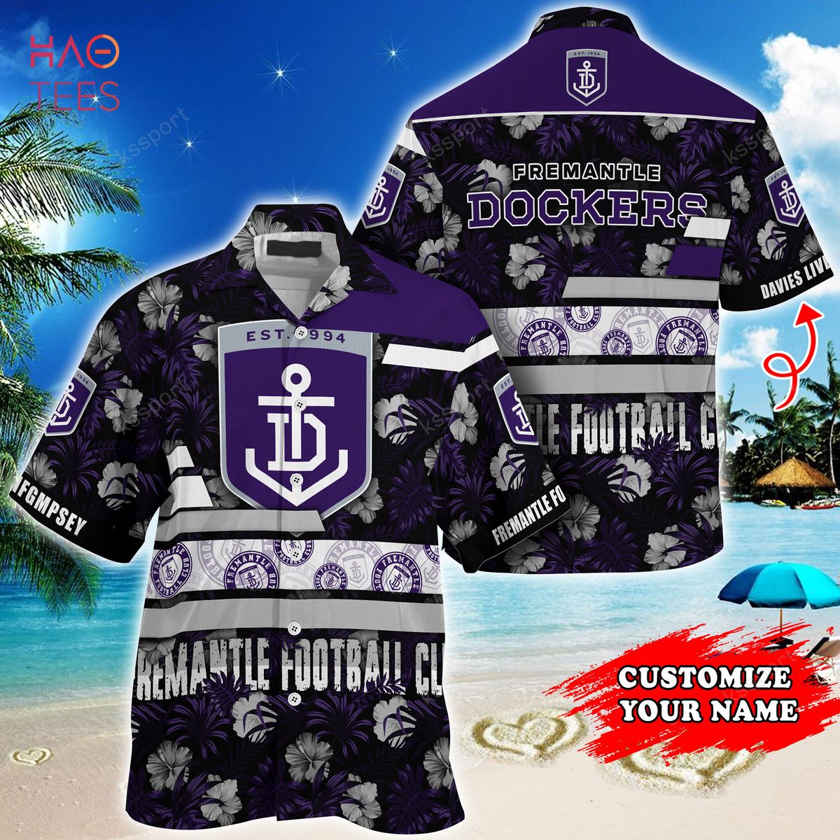Fremantle Dockers Reef Hawaiian Shirt main image 1