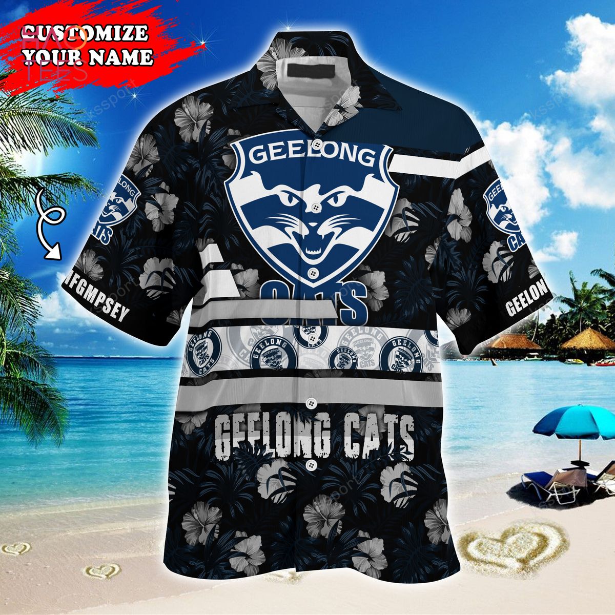 Geelong Cats Personalized Name & Number AFL Polo Shirt Best Gift For Fans