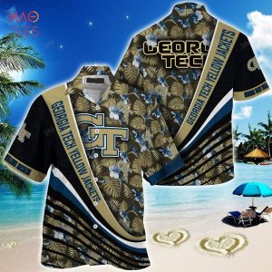 [TRENDING] Georgia Tech Yellow Jackets Summer Hawaiian Shirt, With Tropical Flower Pattern For Fans