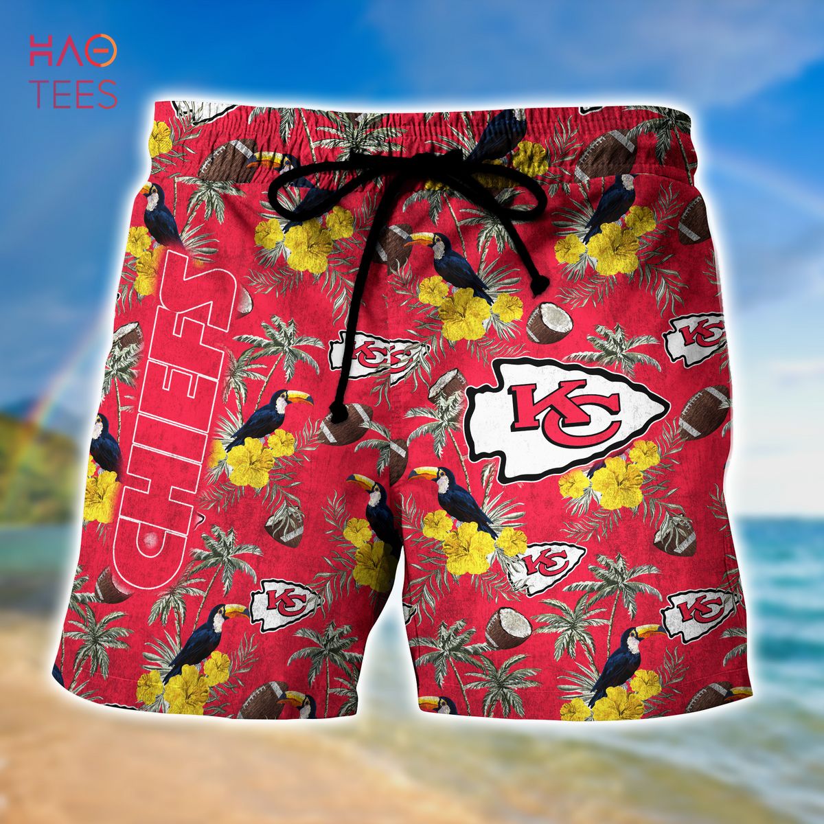 Kansas City Chiefs Long Leaves Hawaiian Shorts Gift For Fans