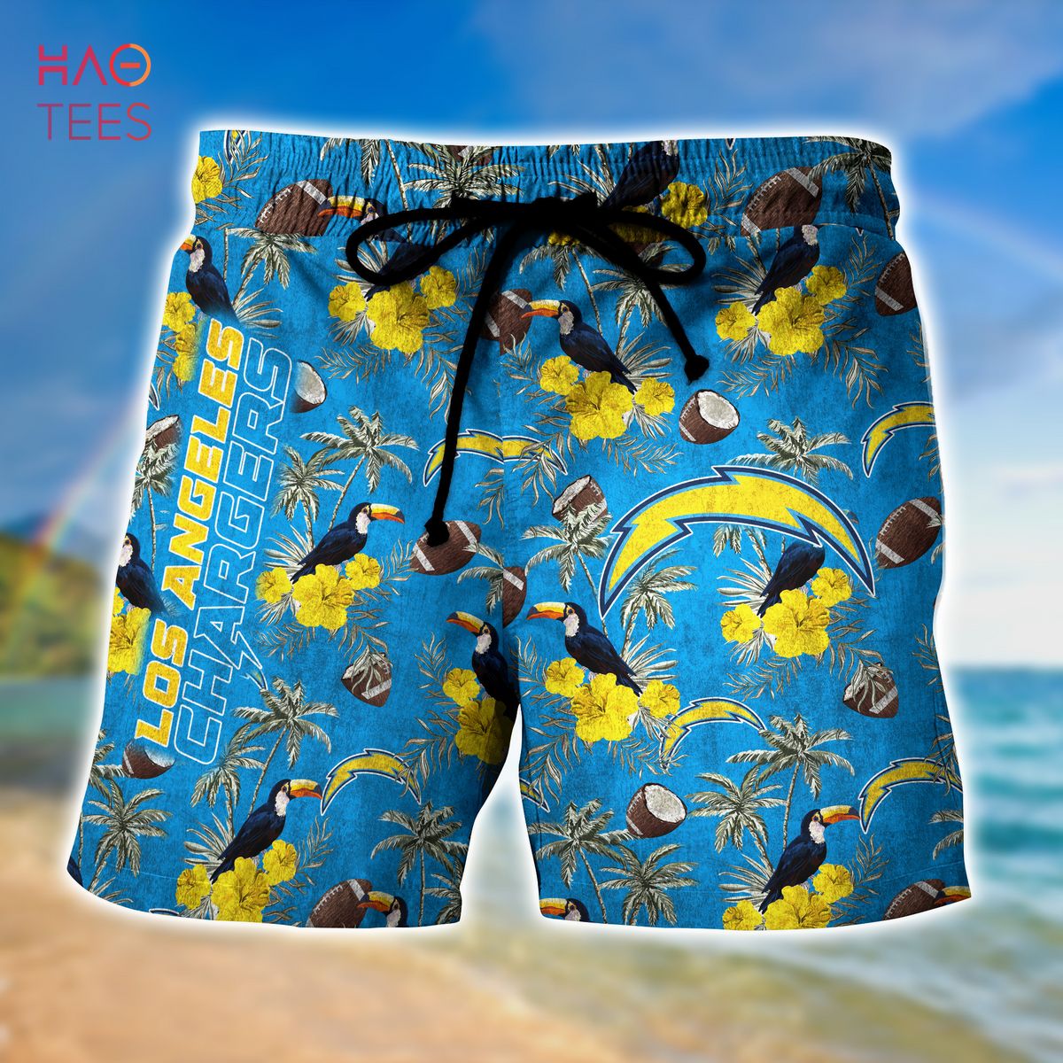 Los Angeles Chargers Navy Aloha Hawaiian Shorts Gift For Fans