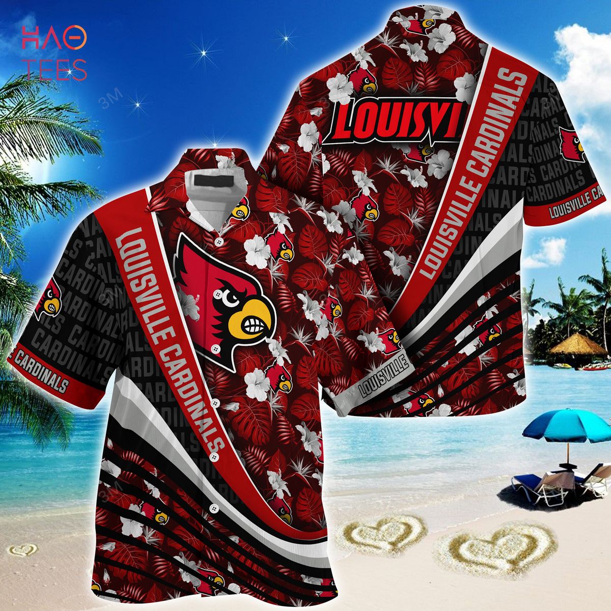 NCAA Louisville Cardinals Flower Cheap Hawaiian Shirt 3D Shirt
