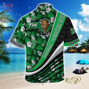 [TRENDING] Marshall Thundering Herd Summer Hawaiian Shirt, With Tropical Flower Pattern For Fans