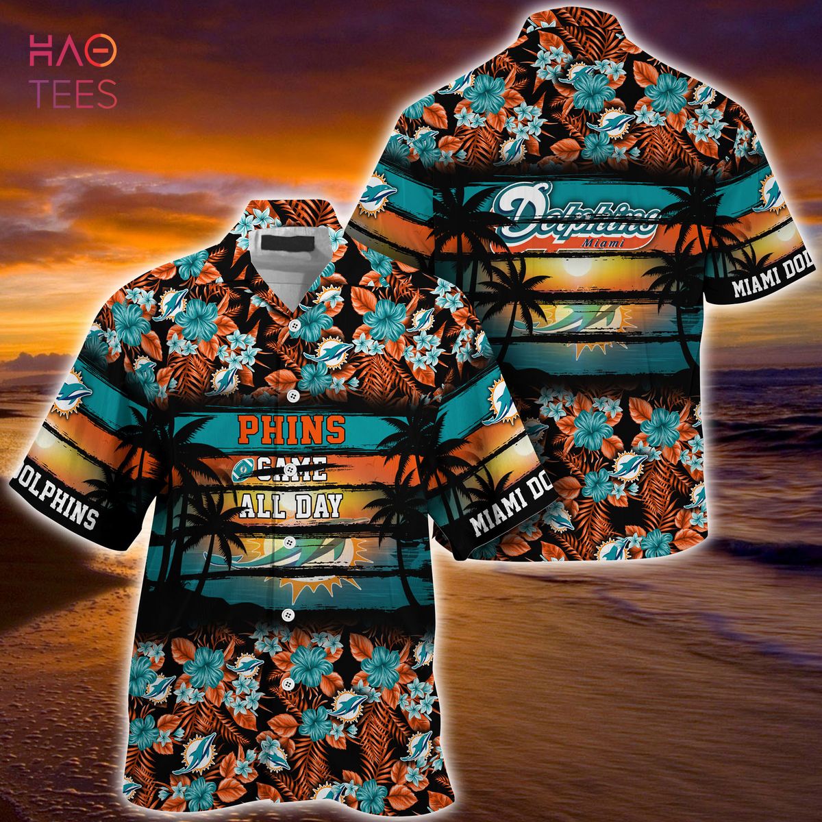 Miami Dolphins Summer Coconut Pattern NFL Hawaiian Shirt, NFL