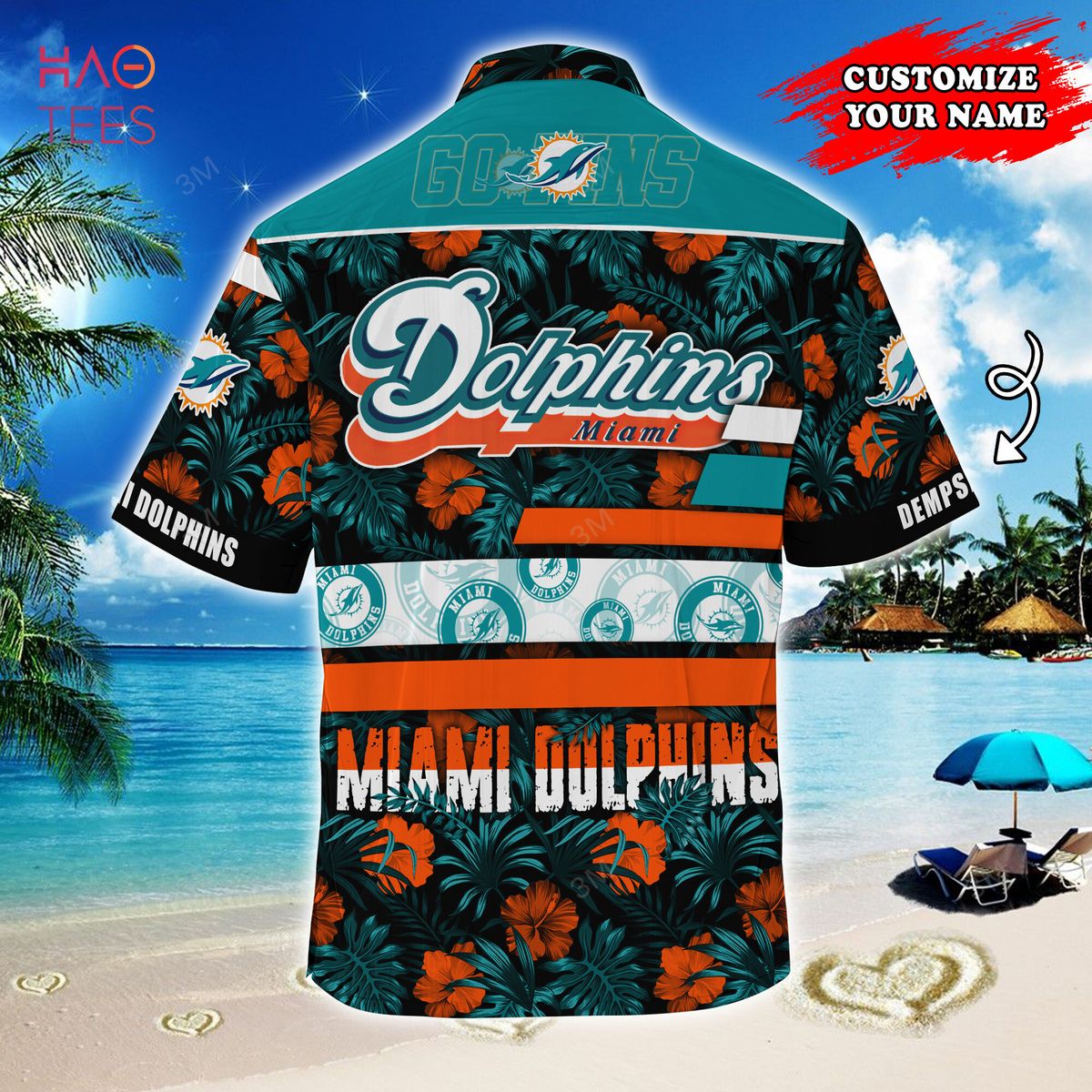 Miami Dolphins American Flag Logo Hawaiian Shirt Vacation Gift For