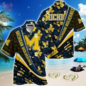 [TRENDING] Michigan Wolverines  Summer Hawaiian Shirt, With Tropical Flower Pattern For Fans