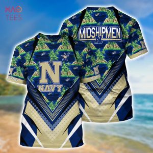 [TRENDING] Navy Midshipmen Summer Hawaiian Shirt And Shorts, For Sports Fans This Season