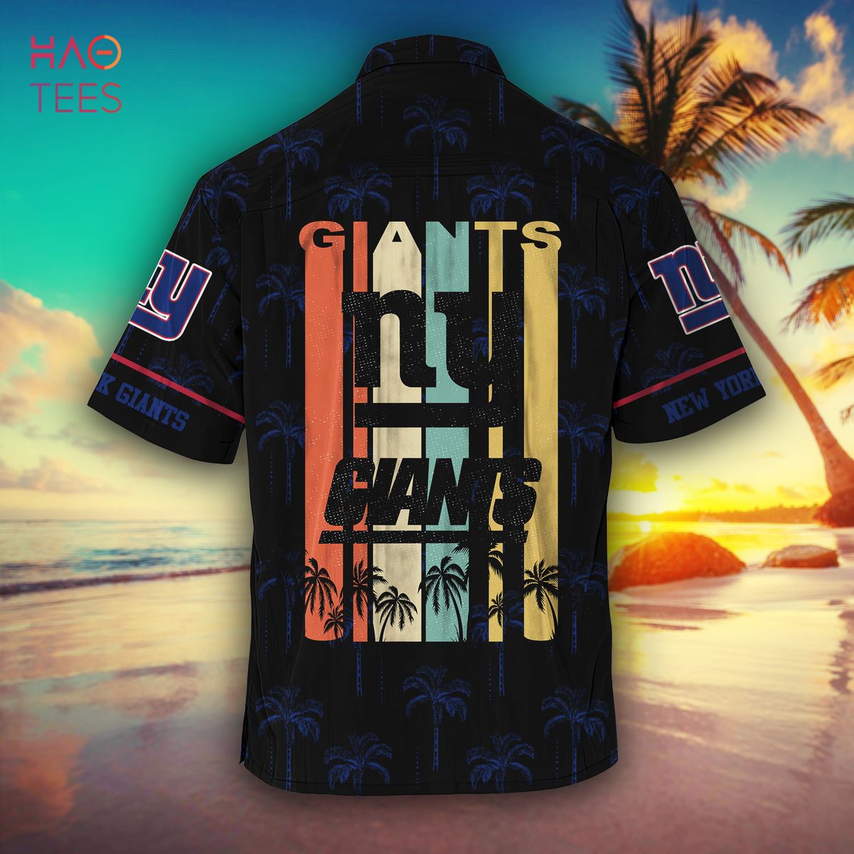 New York Giants NFL Football Hawaiian Shirt Short Summer With Flower  Graphic Retro Sunset Hawaii - Freedomdesign