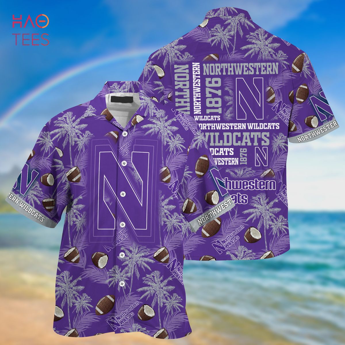 Northwestern Wildcats NCAA Hawaiian Shirt Seaside Aloha Shirt - Trendy Aloha