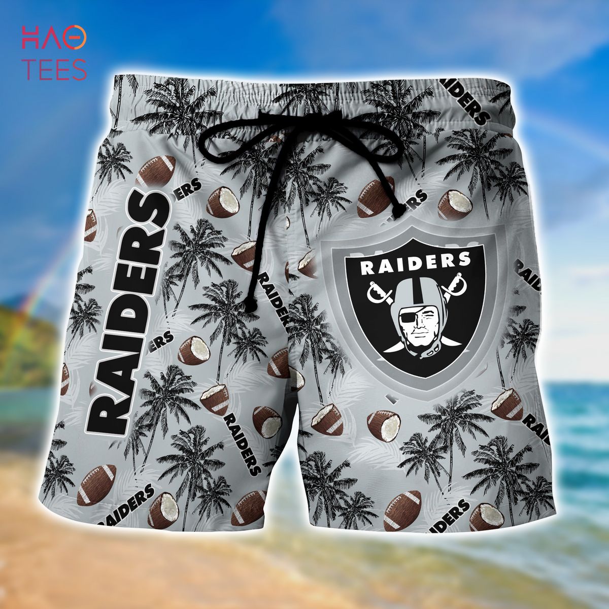 Oakland Raiders Flower2 Summer Hawaiian Shirt And Shorts - Banantees